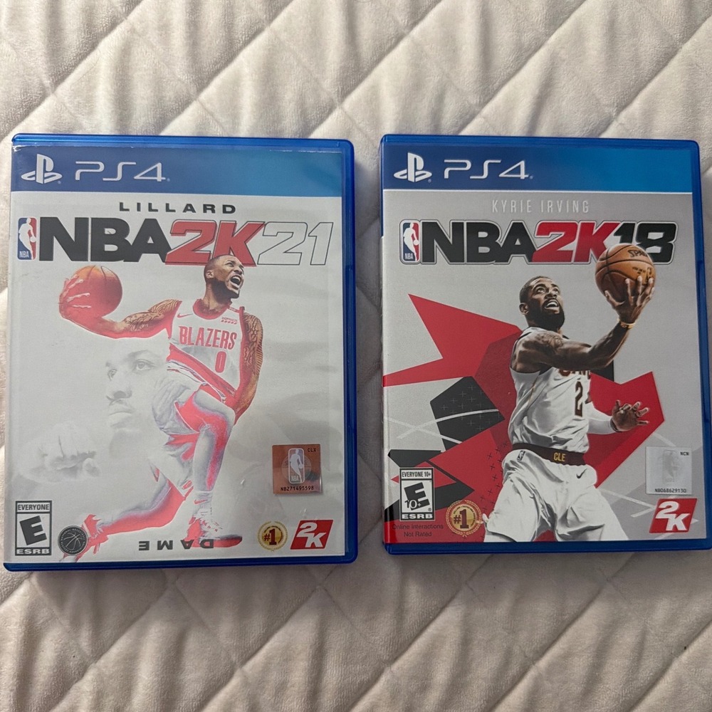 NBA 2K21 & 2K18 Video Game Bundle PS4 Lillard Irving Fast shipping